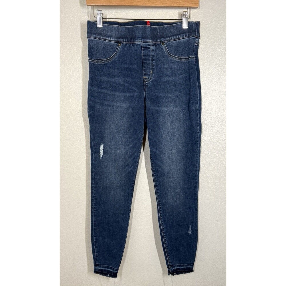Spanx Pull-on Distressed Skinny Jeans Womens‎ Size M Slimming Stretch Denim - Picture 3 of 12